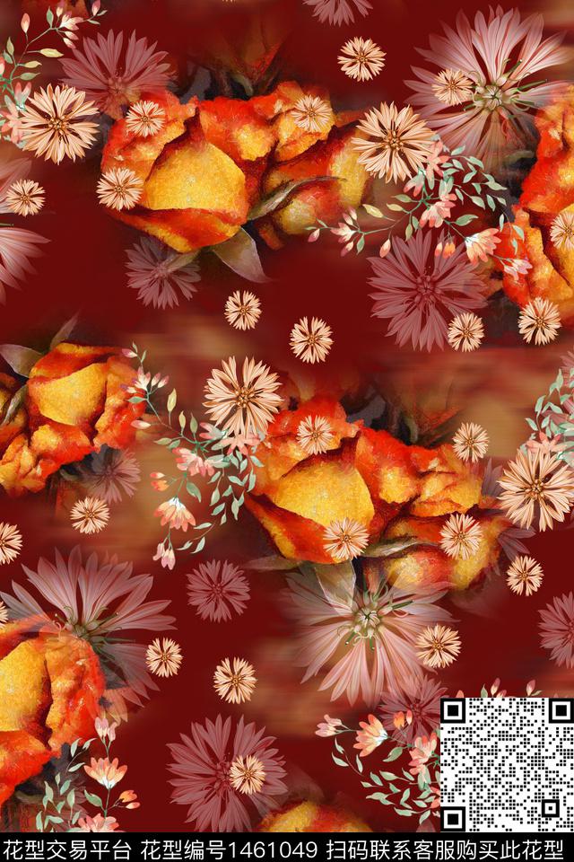 香云纱中东中老年数码印花华亿平台下载（图片编号: 1461049） - 瓦栏（Walan）