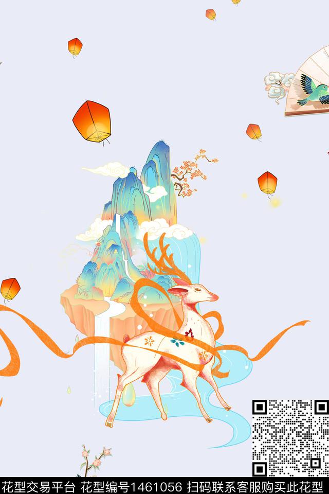 时尚旗袍中国风数码印花华亿平台下载（图片编号: 1461056） - 瓦栏（Walan）