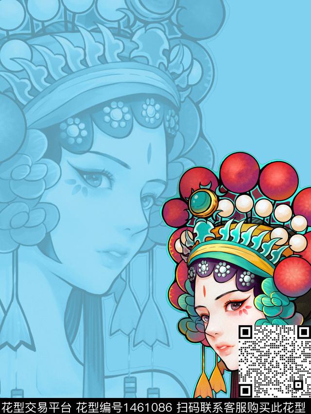 定位花时尚国潮数码印花华亿平台下载（图片编号: 1461086） - 瓦栏（Walan）