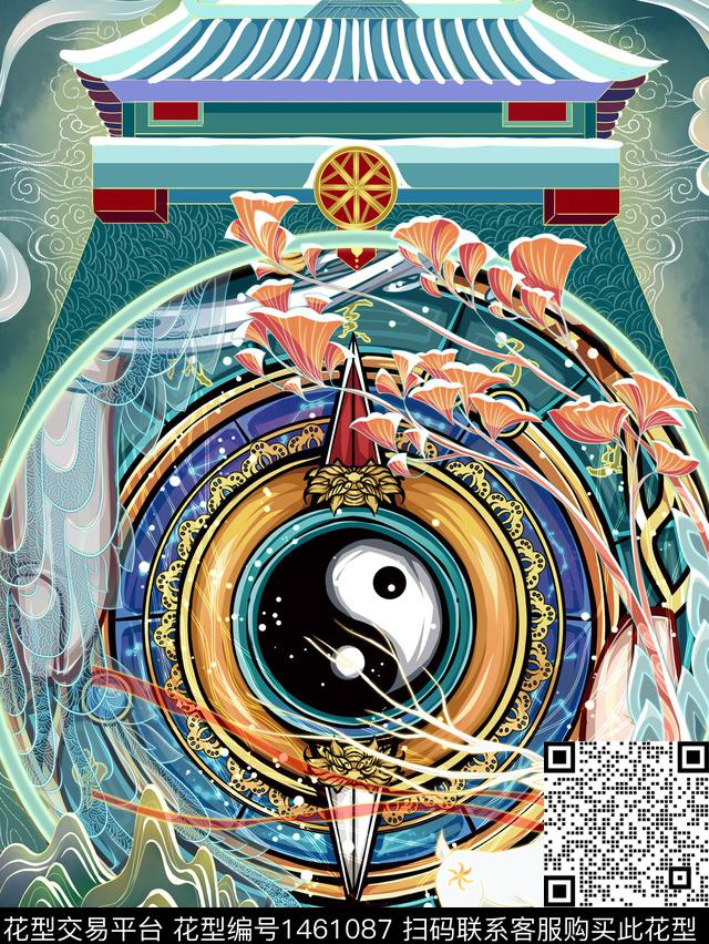 定位花时尚国潮数码印花华亿平台下载（图片编号: 1461087） - 瓦栏（Walan）