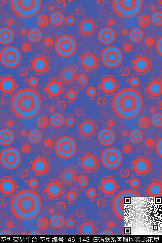 圆形圆圈与波点渐变色彩数码印花华亿平台下载（图片编号: 1461143） - 瓦栏（Walan）