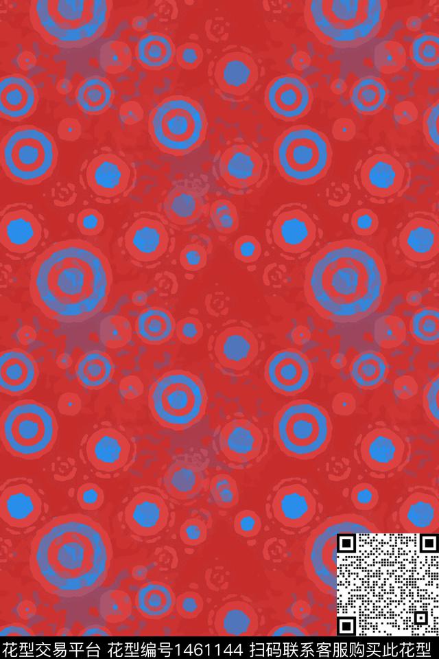圆形圆圈与波点渐变色彩数码印花华亿平台下载（图片编号: 1461144） - 瓦栏（Walan）