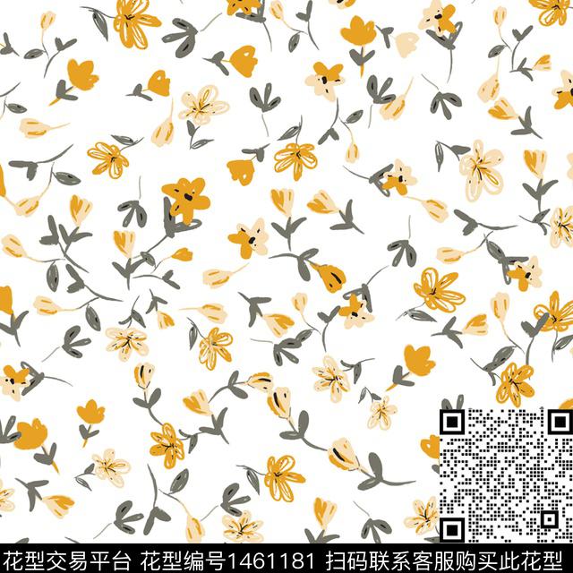 花卉满版散花传统华亿平台传统印花华亿平台下载（图片编号: 1461181） - 瓦栏（Walan）