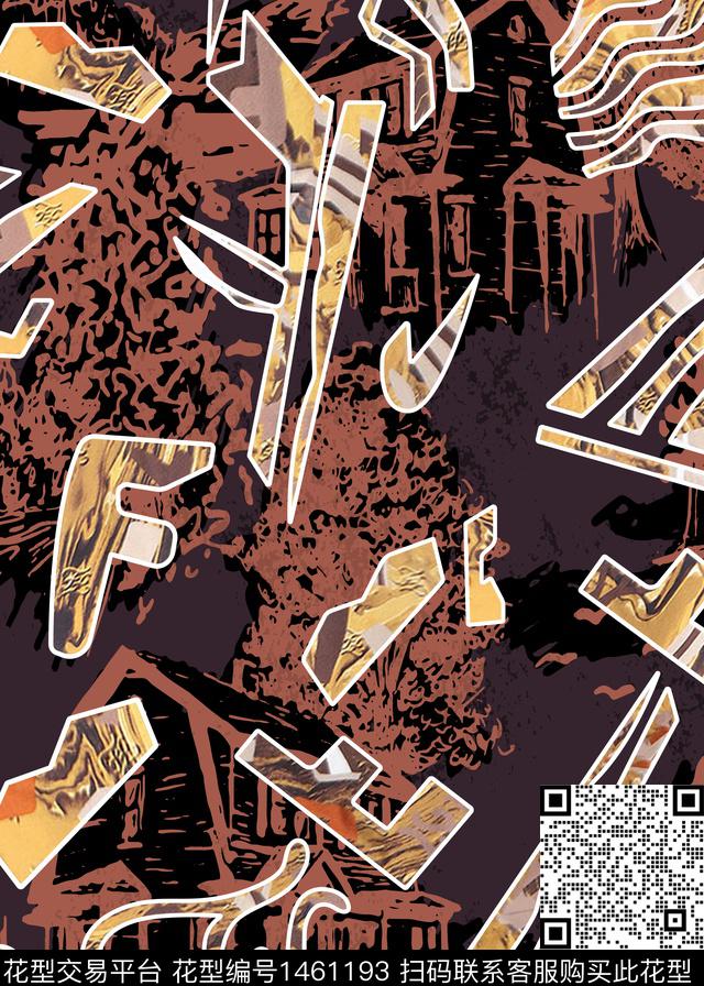 几何肌理大牌风数码印花华亿平台下载（图片编号: 1461193） - 瓦栏（Walan）