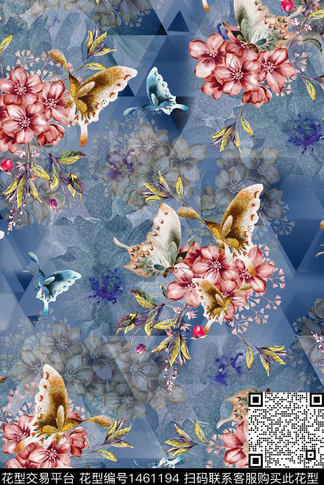 女装花卉真丝数码印花华亿平台下载（图片编号: 1461194） - 瓦栏（Walan）