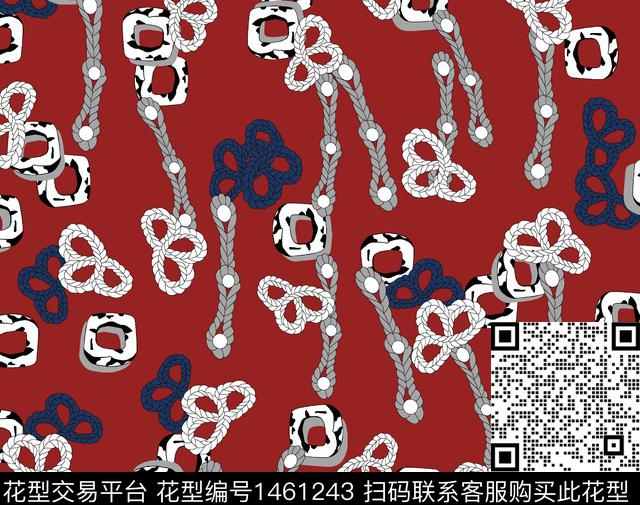 连衣裙女装链条数码印花华亿平台下载（图片编号: 1461243） - 瓦栏（Walan）