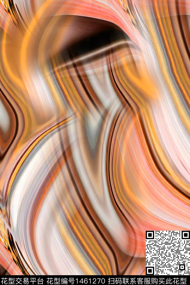 肌理抽象花卉大牌风数码印花华亿平台下载（图片编号: 1461270） - 瓦栏（Walan）