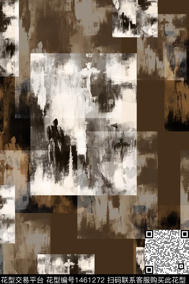 肌理抽象花卉大牌风数码印花华亿平台下载（图片编号: 1461272） - 瓦栏（Walan）