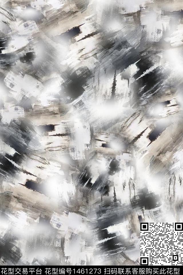 肌理抽象花卉大牌风数码印花华亿平台下载（图片编号: 1461273） - 瓦栏（Walan）