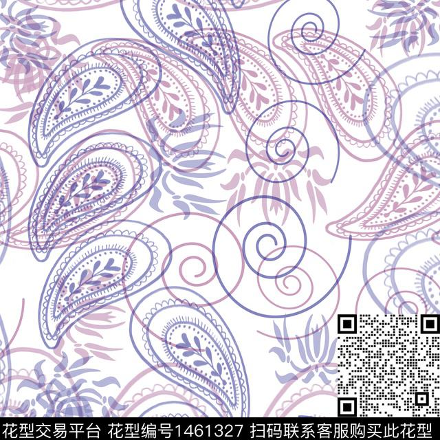 圆形民族风佩斯利图案传统印花华亿平台下载（图片编号: 1461327） - 瓦栏（Walan）