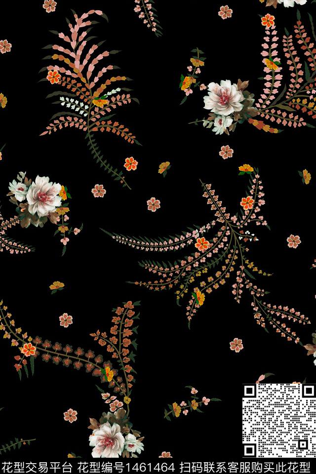 民族风花卉大牌风数码印花华亿平台下载（图片编号: 1461464） - 瓦栏（Walan）