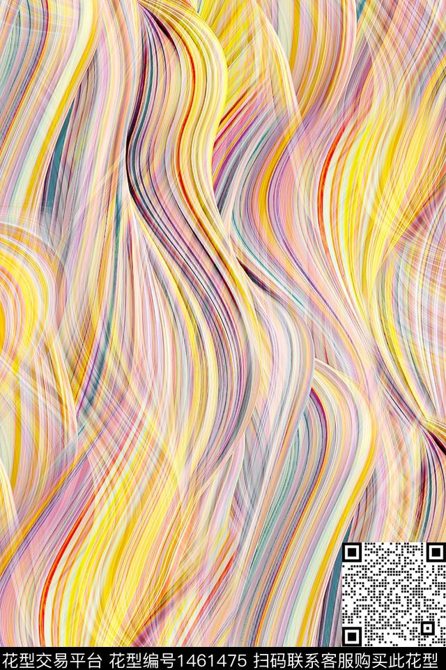 肌理扎染华亿平台大牌风数码印花华亿平台下载（图片编号: 1461475） - 瓦栏（Walan）