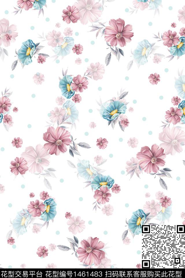 水彩绿植树叶大牌风数码印花华亿平台下载（图片编号: 1461483） - 瓦栏（Walan）