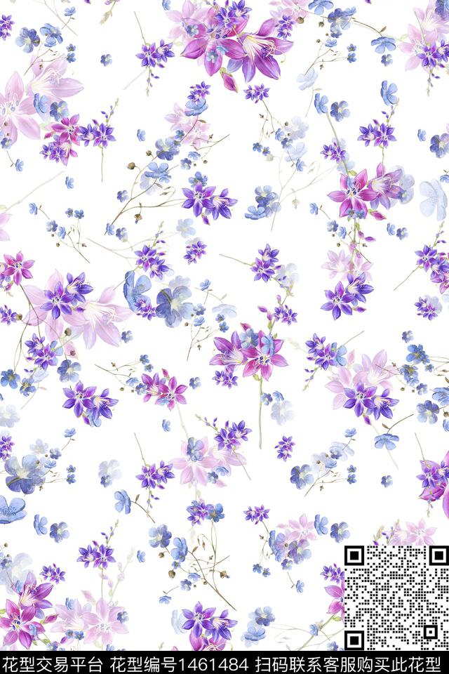 水彩绿植树叶大牌风数码印花华亿平台下载（图片编号: 1461484） - 瓦栏（Walan）