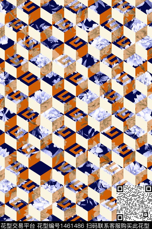 绿植树叶花卉年轻女性数码印花华亿平台下载（图片编号: 1461486） - 瓦栏（Walan）