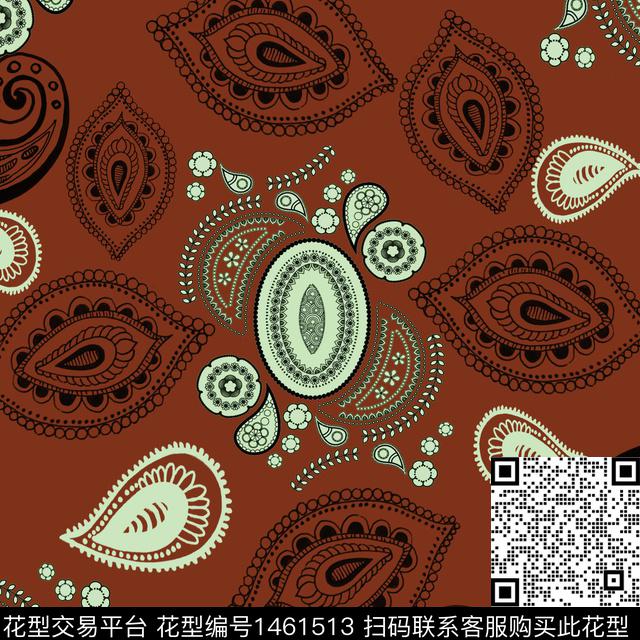 民族风小碎花佩斯利图案传统印花华亿平台下载（图片编号: 1461513） - 瓦栏（Walan）