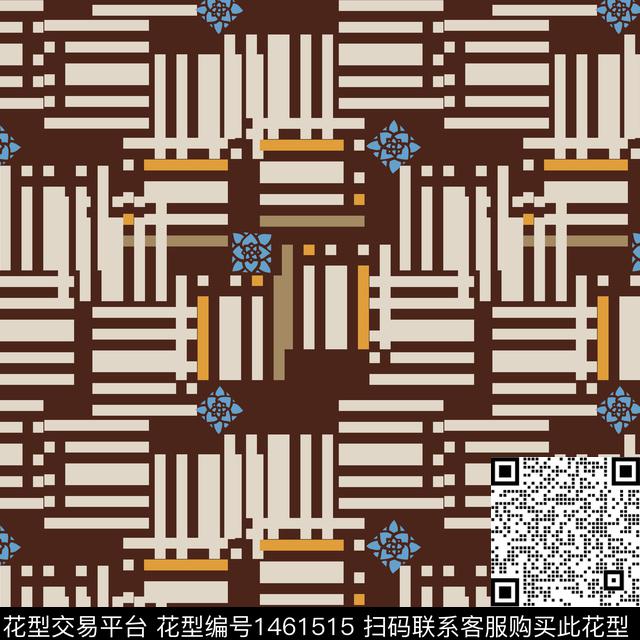 几何格子大牌风传统印花华亿平台下载（图片编号: 1461515） - 瓦栏（Walan）