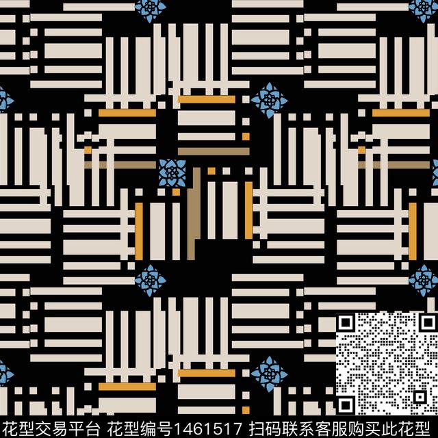 几何格子大牌风传统印花华亿平台下载（图片编号: 1461517） - 瓦栏（Walan）
