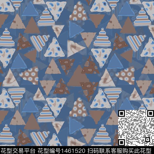 几何三角形大牌风传统印花华亿平台下载（图片编号: 1461520） - 瓦栏（Walan）