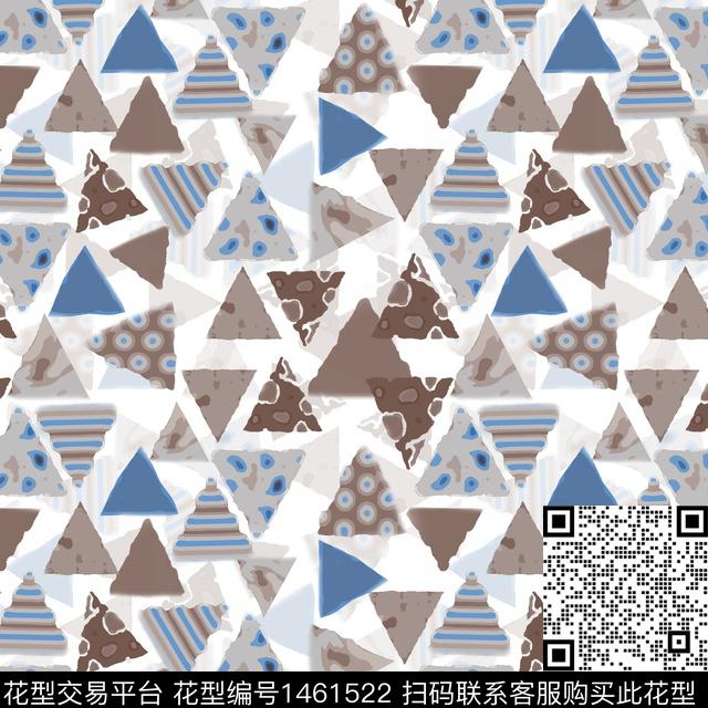 几何三角形大牌风传统印花华亿平台下载（图片编号: 1461522） - 瓦栏（Walan）