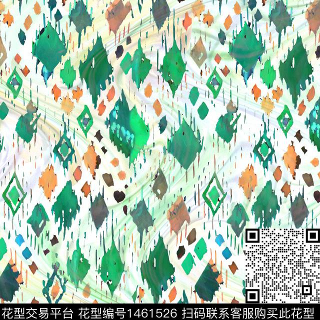 几何小清新真丝数码印花华亿平台下载（图片编号: 1461526） - 瓦栏（Walan）