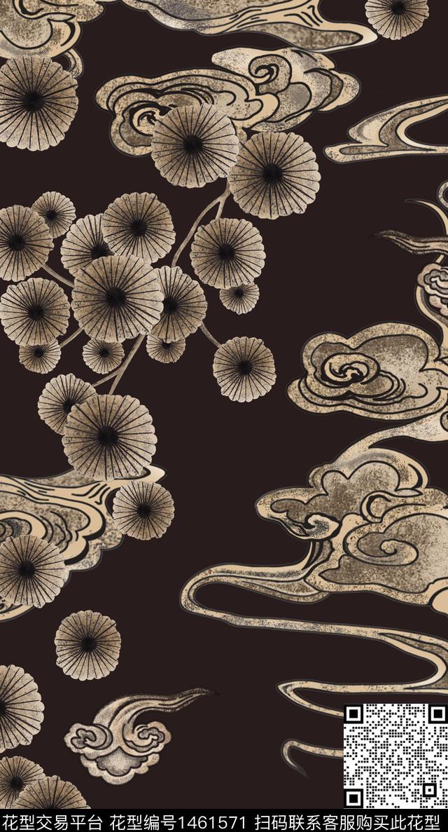 几何民族风香云纱数码印花华亿平台下载（图片编号: 1461571） - 瓦栏（Walan）