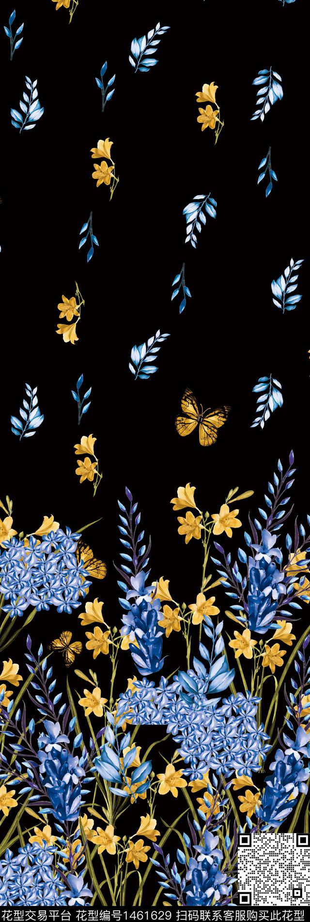 定位花植物薰衣草数码印花华亿平台下载（图片编号: 1461629） - 瓦栏（Walan）