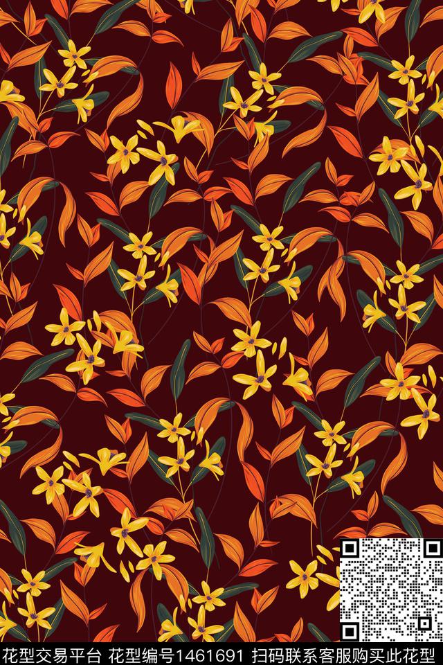 女装花卉大牌风数码印花华亿平台下载（图片编号: 1461691） - 瓦栏（Walan）