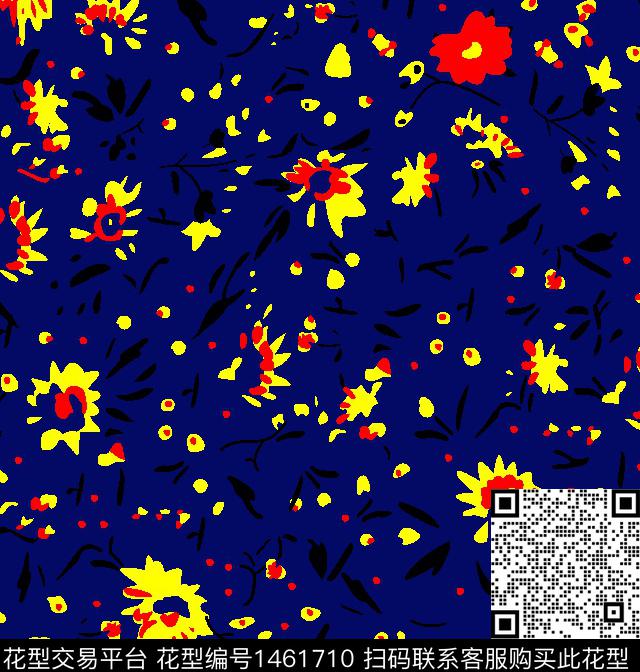 连衣裙大牌风小碎花传统印花华亿平台下载（图片编号: 1461710） - 瓦栏（Walan）