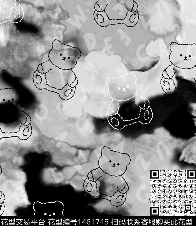 字母几何格子数码印花华亿平台下载（图片编号: 1461745） - 瓦栏（Walan）