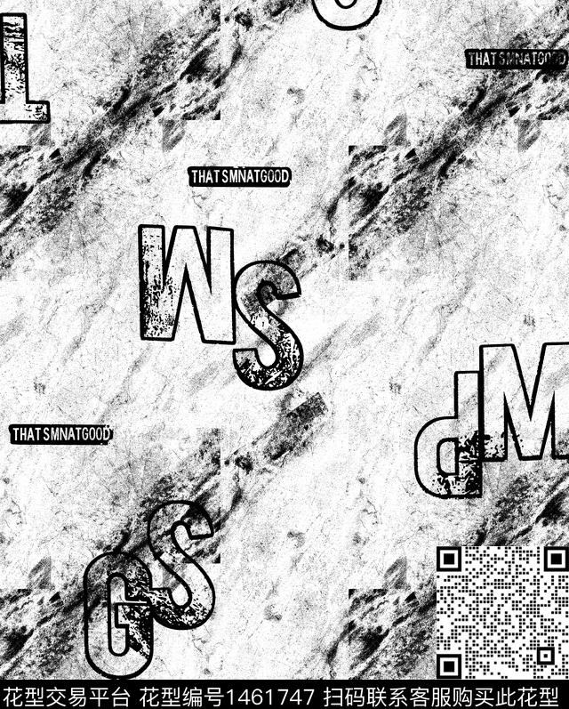 字母几何格子数码印花华亿平台下载（图片编号: 1461747） - 瓦栏（Walan）