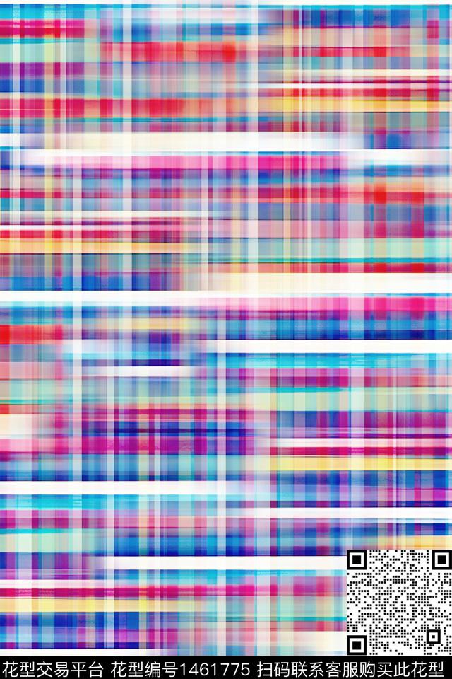 几何肌理格子数码印花华亿平台下载（图片编号: 1461775） - 瓦栏（Walan）