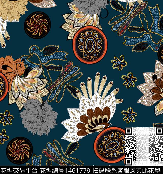 连衣裙女装民族风传统印花华亿平台下载（图片编号: 1461779） - 瓦栏（Walan）