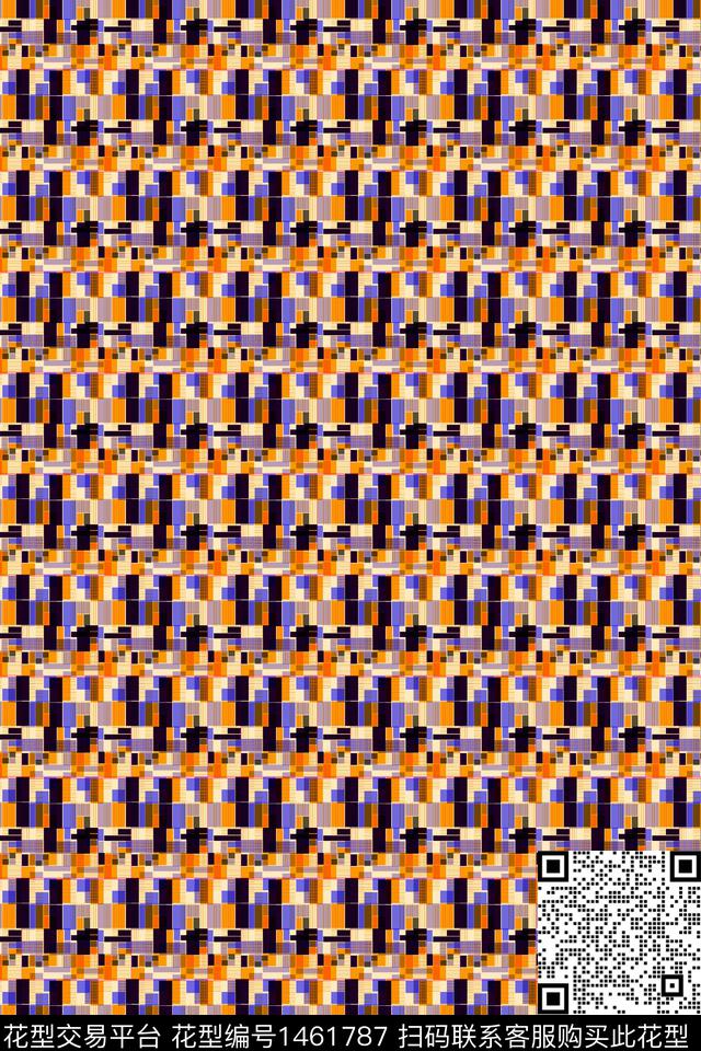 几何炫彩格子传统印花华亿平台下载（图片编号: 1461787） - 瓦栏（Walan）