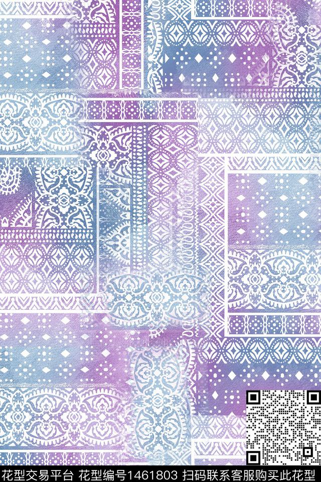 时尚民族风真丝数码印花华亿平台下载（图片编号: 1461803） - 瓦栏（Walan）