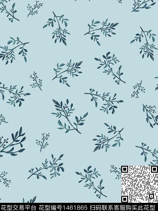 时尚绘画小清新数码印花华亿平台下载（图片编号: 1461865） - 瓦栏（Walan）