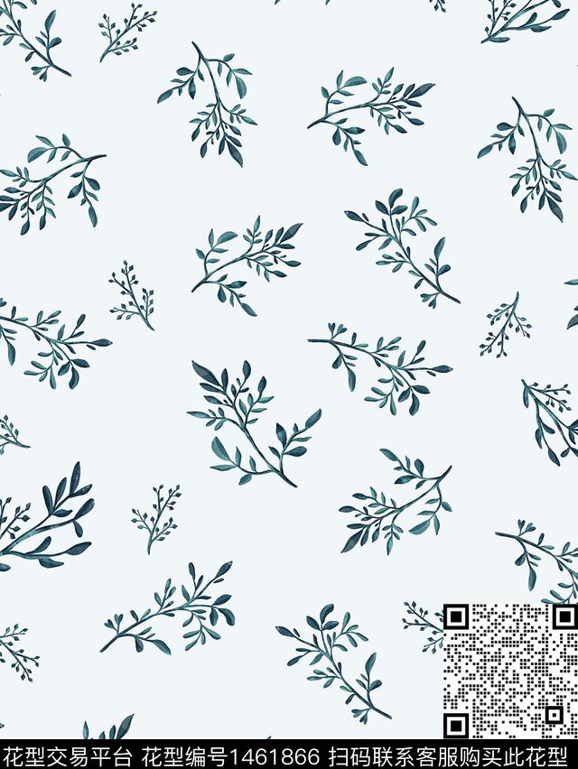 时尚绘画小清新数码印花华亿平台下载（图片编号: 1461866） - 瓦栏（Walan）