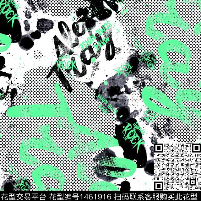 字母迷彩波点传统印花华亿平台下载（图片编号: 1461916） - 瓦栏（Walan）