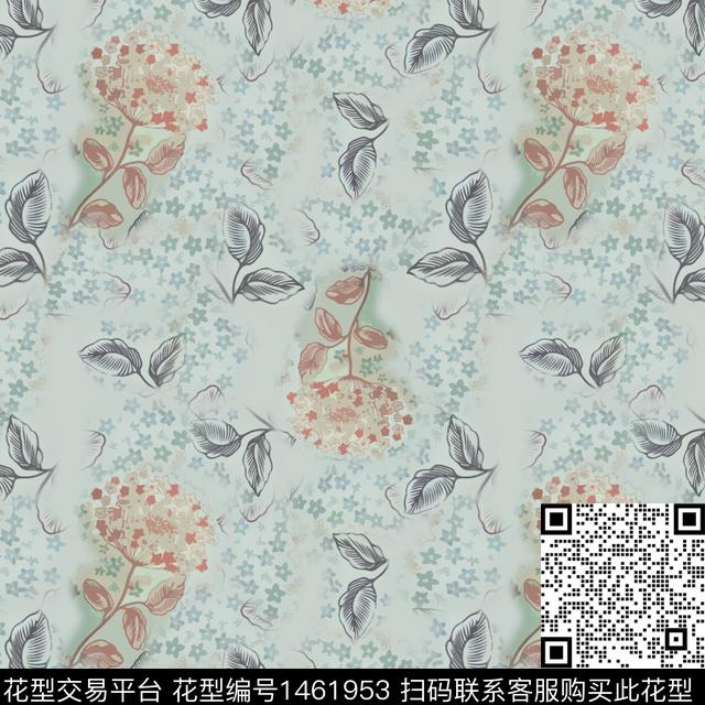 花卉大牌风小碎花传统印花华亿平台下载（图片编号: 1461953） - 瓦栏（Walan）