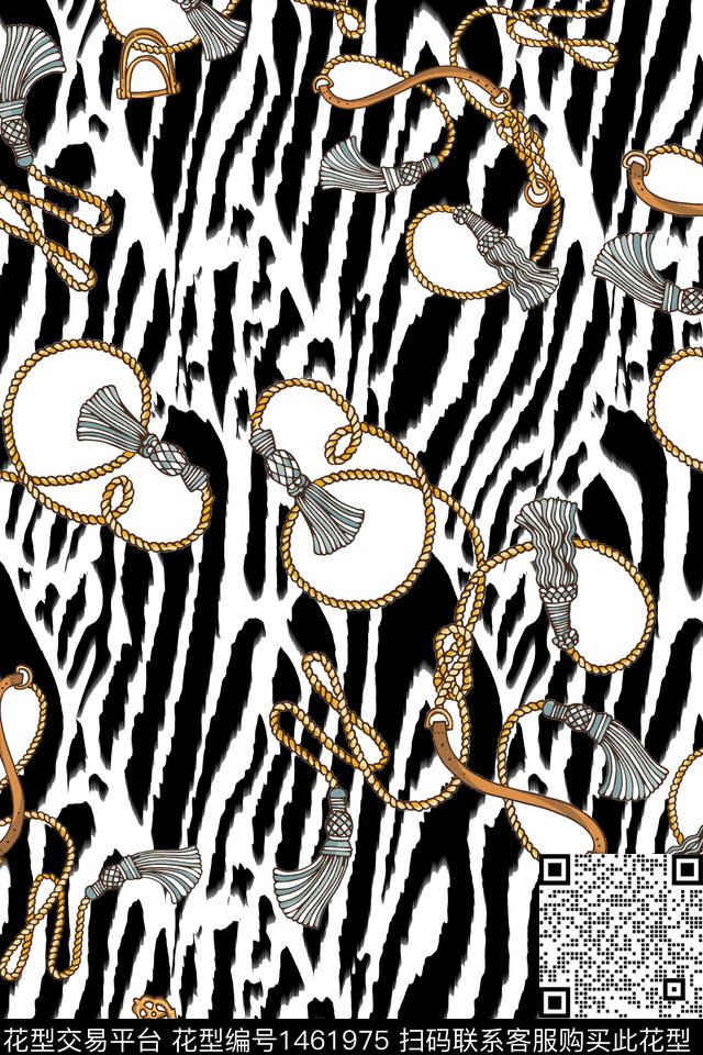 斑马纹豹纹链条数码印花华亿平台下载（图片编号: 1461975） - 瓦栏（Walan）