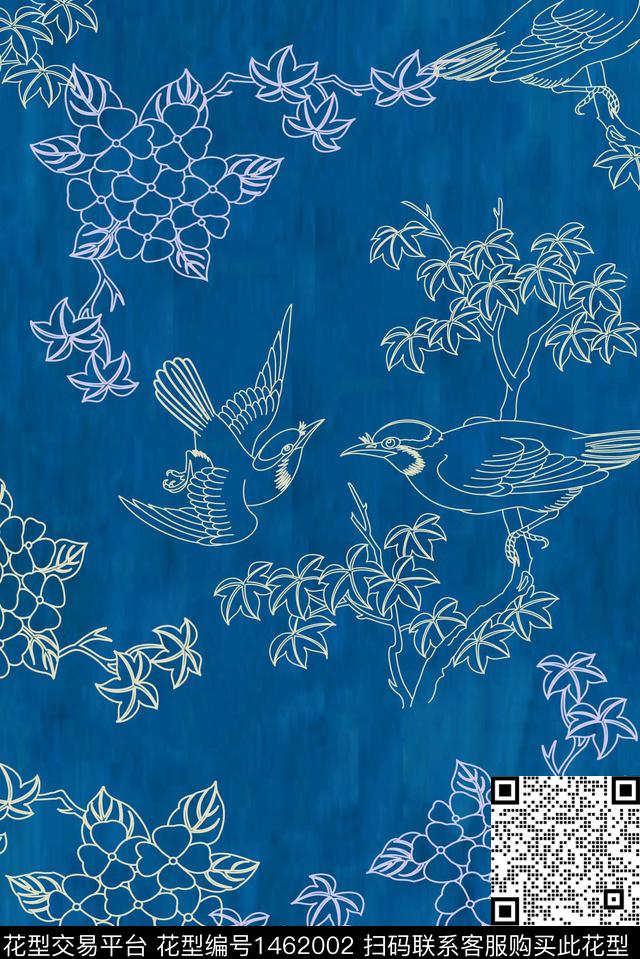 线条肌理大牌风数码印花华亿平台下载（图片编号: 1462002） - 瓦栏（Walan）