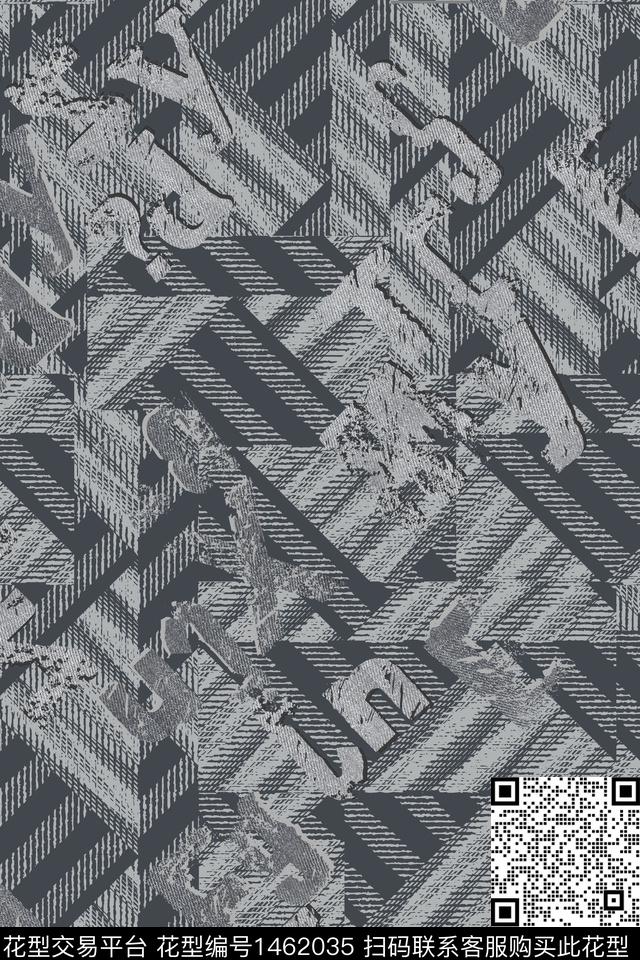 几何肌理文字数码印花华亿平台下载（图片编号: 1462035） - 瓦栏（Walan）