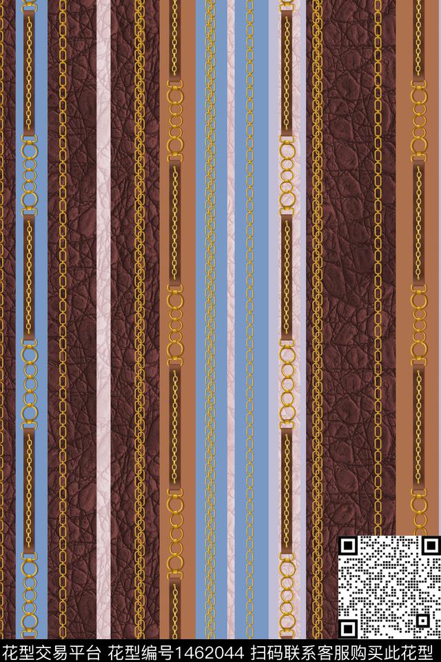 抽象真丝链条数码印花华亿平台下载（图片编号: 1462044） - 瓦栏（Walan）