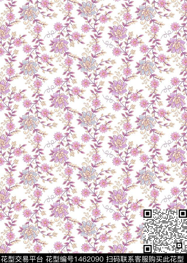 数码华亿平台花卉小碎花数码印花华亿平台下载（图片编号: 1462090） - 瓦栏（Walan）