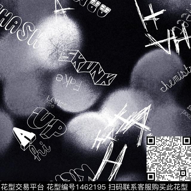 字母渐变条纹数码印花华亿平台下载（图片编号: 1462195） - 瓦栏（Walan）