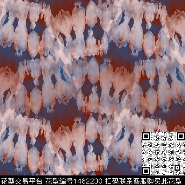 扎染华亿平台线条笔触民族风图案数码印花华亿平台下载（图片编号: 1462230） - 瓦栏（Walan）