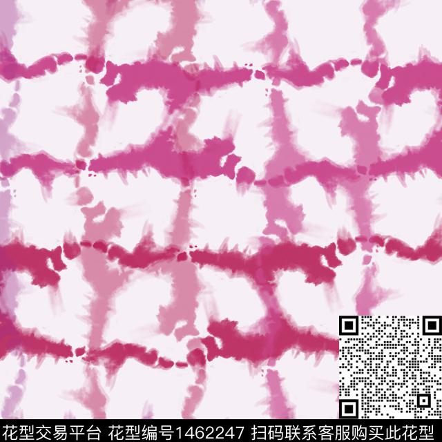 格子扎染风格线条笔触数码印花华亿平台下载（图片编号: 1462247） - 瓦栏（Walan）