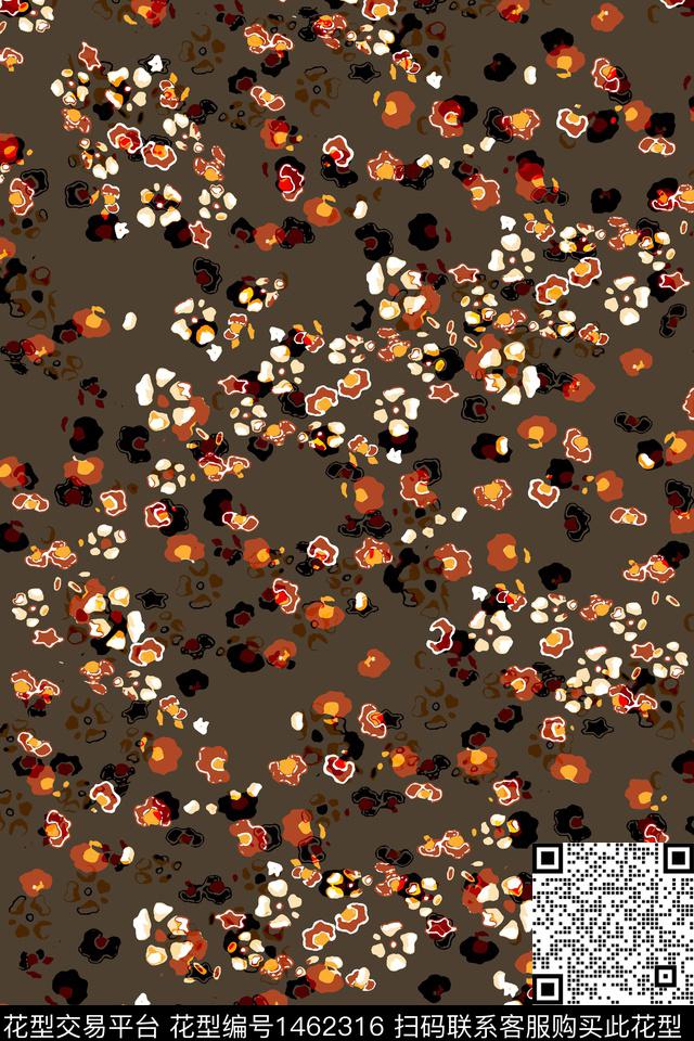 抽象花卉豹纹年轻女性数码印花华亿平台下载（图片编号: 1462316） - 瓦栏（Walan）