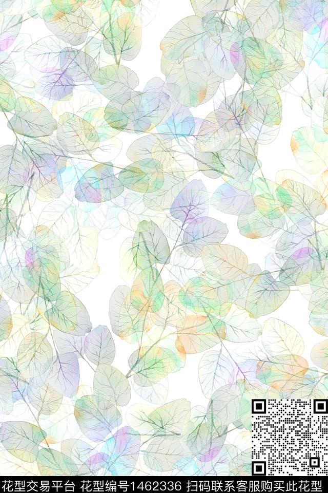 绿植树叶花卉大牌风数码印花华亿平台下载（图片编号: 1462336） - 瓦栏（Walan）