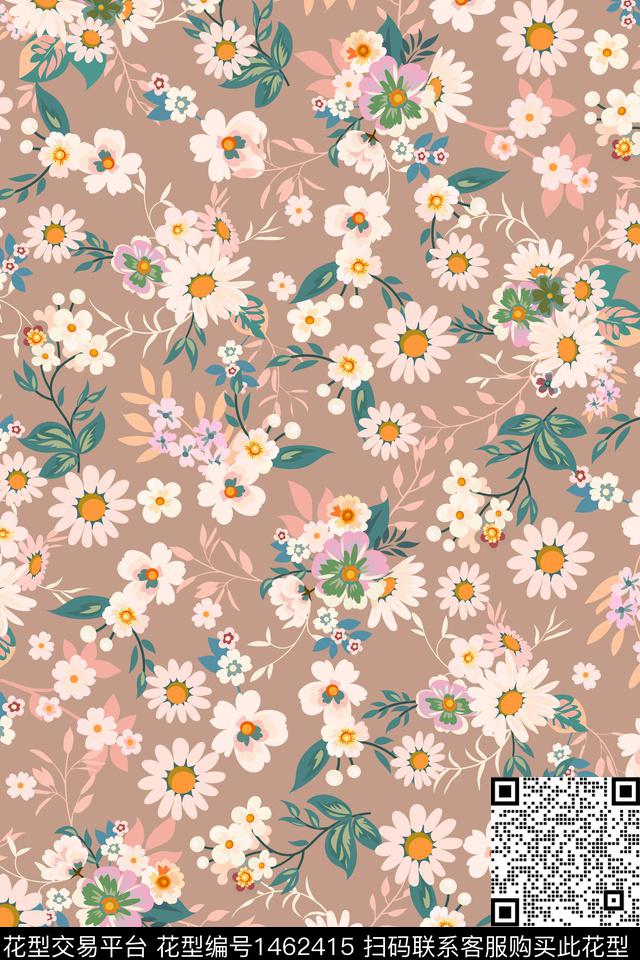 花卉抽象花卉小碎花数码印花华亿平台下载（图片编号: 1462415） - 瓦栏（Walan）